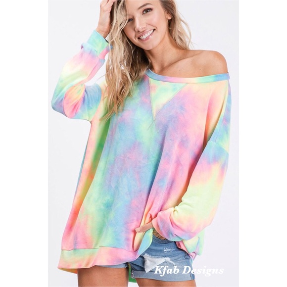 💖LAST! Softest Terry Pastel Tie Dye Pullover - Picture 2 of 10